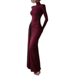And Winter Fashion Sexy High Open Fork Strap Bag Hip Dress New Hottie High-Collar Dress