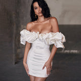 Dress Bagged Ass Skirt Braided Shoulder Fish Bone Lotus Leaf Side Dress