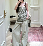 New Flat Print Bump Color Beaded Sling Sling T-Shirt Holiday Bohemian Style Design Top