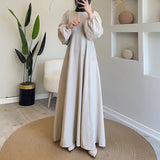 2024 New Relaxed Relaxed And Gentle Commuter Solid Colored Long Sleeve Dress