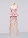 Style Long Print Sling Skirt 2025 New Lotus Leaf Side To Receive Waist High Dress Women's Summer
