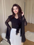2024 Long-Sleeved Sleeves Sweet Long-Sleeved Splicing Bag-Suited Body-Dight With Dress