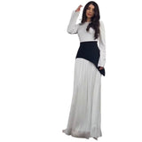 2025 New Solid Color Long-Sleeved Collar Splicing Body-Body-Suited And Hip Dress
