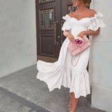 Women's Clothing In Autumn Of 2025 Sexy One-Word Shoulder Dot Dress DJPT