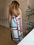 Fashion Round-Neck Geometric Casual Temperament Sleeveless Dress In Summer 2024