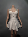 French Hanging Neck Banding Dress Beautiful High-End Feel Party Small Dress