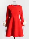 Elegant Famous Wind 2025 Round Collar Summer New Three-Dimensional Rose Design Niche Temperament Dress