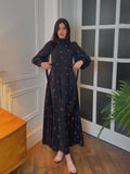 2024 Gentle Wind Loose With Small Cherry-Print Ribbon Dress Long Sleeve Dress