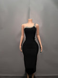 Heavy Industry Black Band Banding Long Skirt Famous Dress High-End Luxury Niche High-End Evening Dress