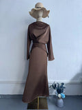 2024 Women's Solid-Colored Vertein Cross-Wearing Belt Half-Dress Suit