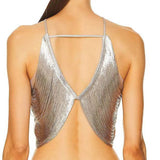 Oh Sexy Out-Shoulder Sling Small Vest Irregular Tuxedo Hanging Neck Top