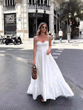 Summer New Fashion Stacked Solid Color Sexy Sling Dress
