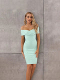 New Women's Dress Solid Color Collared And Hips With Evening Dress