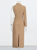 Elegant Commuter Wind Dress 2025 Summer New V Collar Kinesy Three-Dimensional Decorative One-Sleeve Dress Woman