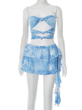 Women's Spring And Summer New Fashion Explosion Sexy Breast Print Two Sets DJPT