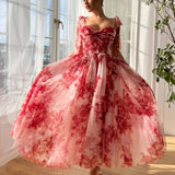 Women's New Rope Slings To Close The Waist Shredded Floral Dress HZ0628