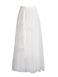 Famous Wind 2025 New Heavy Industry Embroidered Water-Soluble Flower Single Buckle Top + Folded Skirt Dress Suit Woman