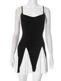 Women's Spring And Summer New Sexy Colliding Splicing Slings Bare Back Dress Women DJPT