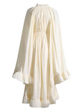 Women's Dress 2025 Spring New Women's Dresses 100-Fold Cloaked Leaf-Side Dress Girl
