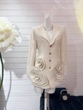 Scented Suit Dress 2025 Spring And Summer Single Row Buckle Large Three-Dimensional Flowers High-End Temperament Dress Dress Skirt