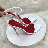 Word With Fashion Sandals Women's Fine And Summer Black Pointed High Heel Buckle With Exposed Toe Women's Shoes High Quality Shoes