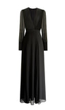 Spring And Summer Fashion Sexy Deep V Collar Silk Silky Swash Generous Temperament Dress Dress