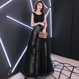 Evening Dress 2025 Spring Shoulder Birthday Dinner Party Host Art Examination Dress Woman