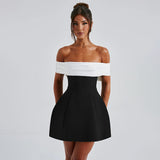 Autumn 2025 New Sexy Dress Temperament One-Word Shoulder-To-Shoulder Dress Woman DJPT