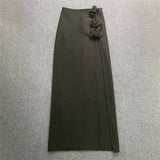 Fashion Three-Dimensional Flower Banding Half-Body Skirt Sexy Open Party Half-Dress Skirt