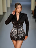 Suit Dress 2025 Spring New Famous Heavy Industry Water Drill Inlaid Decorative Design Dress