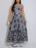 Babes 2025 New High-End Feeling Hanging Neck Sling Belt Hollow Print Dress In The Female