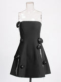 Babes Dress 2025 Spring New Three-Dimensional Rose Espoo Diamond Waist Bra Dress Dress Woman