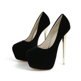 And Autumn New Fashion Sexy Night Club High Heel Single Shoes Water Table Shallow Fine Heel Women's Shoes 45 Yards High Quality Shoes