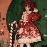 Design Sweet Bear Gift House Long Sleeve OP Dress Cape Cute Lolita Sweet Dress 6326