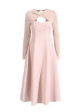 Industry Famous Diamond Hollow Dress Mid-Long Dress 2025 New Cross-Neck Design Waist Dress Dress Women's Summer