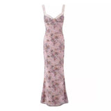 Fragmented V-Neck Folded Slings Slim Dress Woman 2024 Early Spring New Seaside Holiday Dress