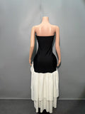 Black And White Bumpy Brae With Dressing Temperament Dinner High-End Light Evening Dress