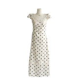 Dress Xin French Style Fascling Dress Fairy Temperament Sexy Bare Back Seaside Print Dress