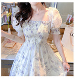 Tea Break French Ink Painting To Collect Thin Temperament Lady White Chiffon Dress Women's Clothing Mall The Same DJPT