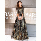 New Atmospheric Evening Dress Dress Female Famous Temperament Banquet Atmosphere Queen Golden Liang Annual Performance Suit