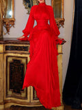 Court Style Tie Design High-End Retro 2025 New Women's Summer Solid Dress