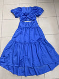 Bubble Bubble Sleeve Short Sleeve Back Single Buckle Kinesion Wrapped Blouse + High Waist Half-Dress Skirt Suit