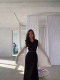 Women's Clothing 2025 Autumn New Loose Age Reduction V-Neck Mesh Perspective Dress