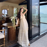 Pure Wind Seaside Holiday Dress Female Sanya Sexy Hanging Neck Long Dress