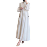 Women's Autumn 2024 Muslim Round Lantern Sleeve Elegant And Comfortable Dress