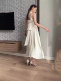 Summer Summer New High-Semperament Solid Colored Temperament With Suspension Dress