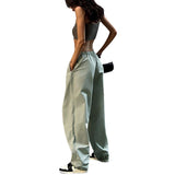 Rope Girded Casual Workwear Trousers Women Street Fashion Trend Women's Simple Loose Trousers DJPT