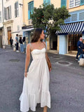 Summer New Fashion Stacked Solid Color Sexy Sling Dress