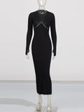 Temperament Sexy Elegant Style Dress 2025 Summer New Round Collar Hollow Design High-Sensing Knitwear Dress Woman