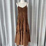 New Women's Spring And Summer French Holiday Wind Wearing Folding Slings And Skirts